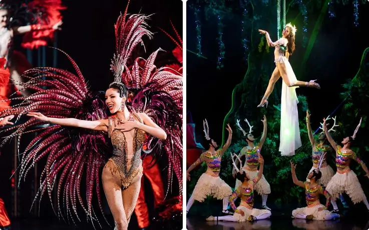 Performers dancing on Phuket Simon Cabaret Show